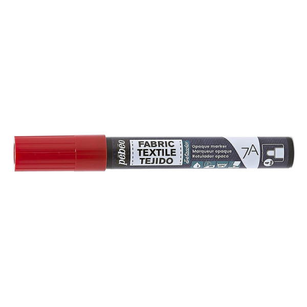 photo-Marqueur - Feutre - Textile - Rouge - Setacolor - Pébéo - Pointe ronde - 4 mm