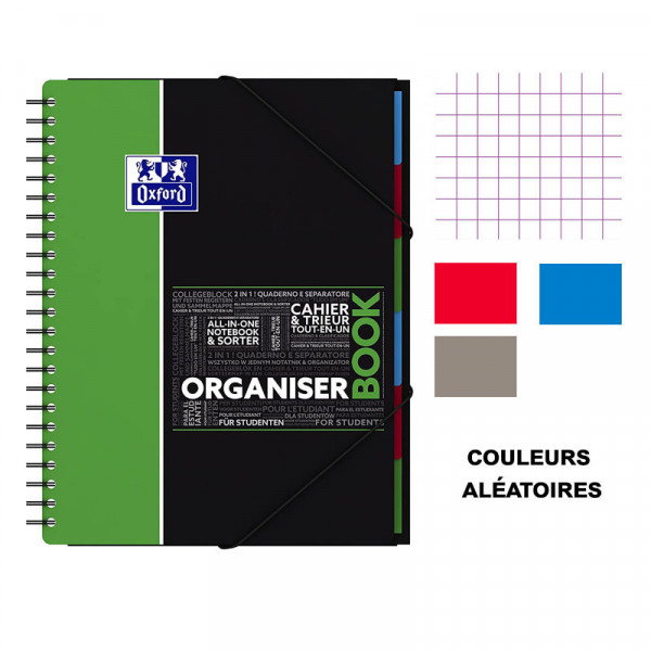 Cahier - A4 (21x29,7cm) - Petits carreaux - 160 pages - couverture en polypro - à spirale - Oxford