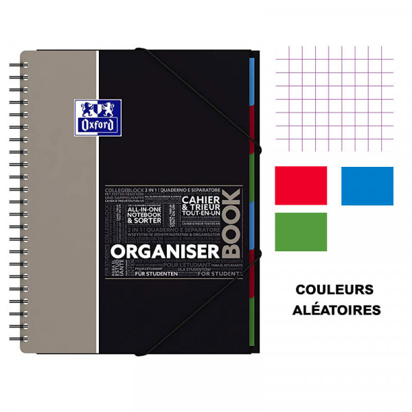 Cahier - A4 (21x29,7cm) - Petits carreaux - 160 pages - couverture en polypro - à spirale - Oxford