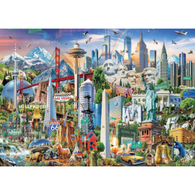 Puzzle - Les symboles des USA - 1500 pièces - 85x60cm - Dès 14 ans - Educa