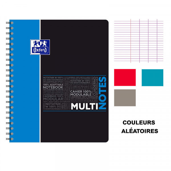 Cahier - A4 (21x29,7cm) - Grands carreaux - 160 pages - couverture en polypro - à spirale - Oxford