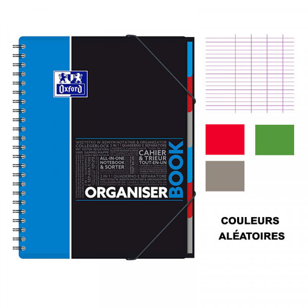 Cahier - A4 (21x29,7cm) - Grands carreaux - 160 pages - couverture en polypro - à spirale - Oxford