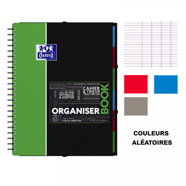 Cahier - A4 (21x29,7cm) - Grands carreaux - 160 pages - couverture en polypro - à spirale - Oxford