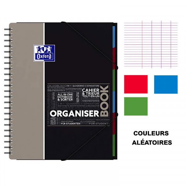 Cahier - A4 (21x29,7cm) - Grands carreaux - 160 pages - couverture en polypro - à spirale - Oxford