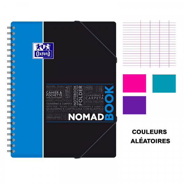 Cahier - A4 (21x29,7cm) - Grands carreaux - 160 pages - couverture en polypro - à spirale - Oxford - NomadBook