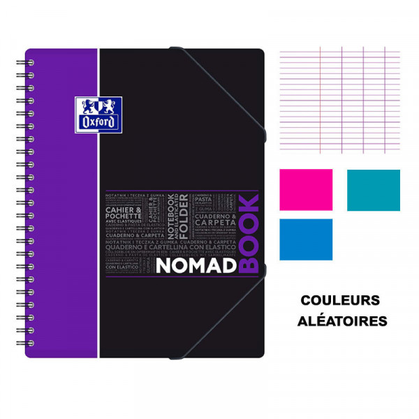Cahier - A4 (21x29,7cm) - Grands carreaux - 160 pages - couverture en polypro - à spirale - Oxford - NomadBook