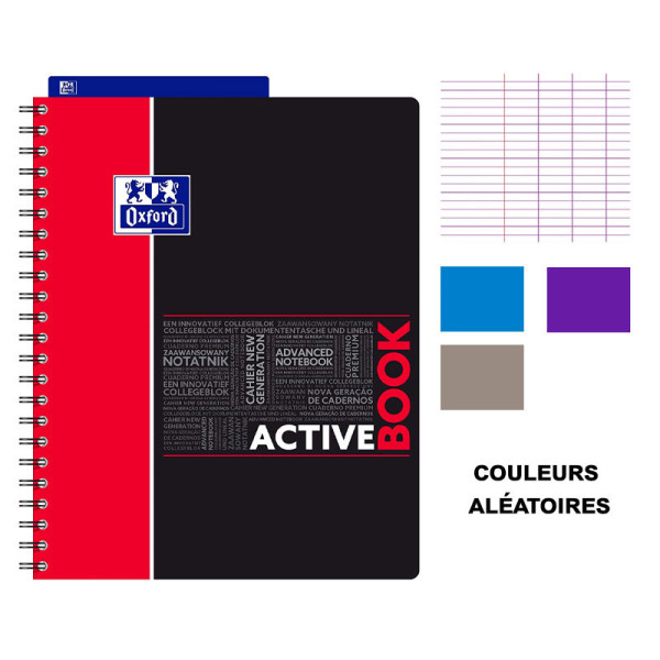 Cahier - A4 (21x29,7cm) - Grands carreaux - 160 pages - couverture en polypro - à spirale - Oxford | Artmania