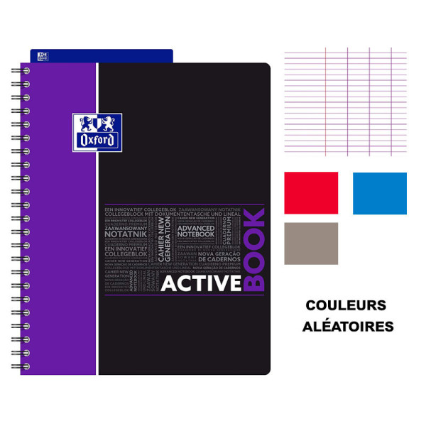 Cahier - A4 (21x29,7cm) - Grands carreaux - 160 pages - couverture en polypro - à spirale - Oxford