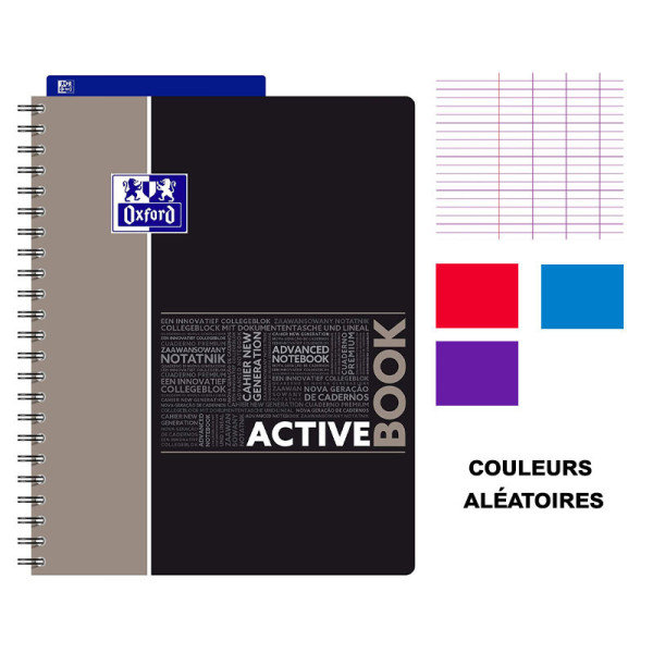 Cahier - A4 (21x29,7cm) - Grands carreaux - 160 pages - couverture en polypro - à spirale - Oxford