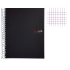 Cahier - A4 (21x29,7cm) - Petits carreaux - 200 pages - couverture en polypro noir - à spirale - Miquelrius | Artmania