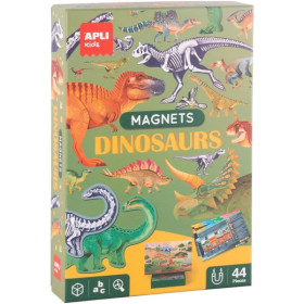 photo-Jeu éducatif - Magnets - Dinosaures - 44 aimants + scène + fiches explicatives - Dès 5 ans - Apli Kids