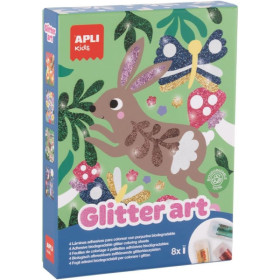 photo-Jeu créatif - Coloriage à paillettes - 4 dessins + tubes de paillettes - Dès 5 ans - Apli Kids