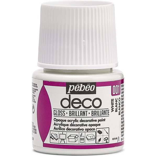 photo-Peinture acrylique - Blanc - Brillant - Pébéo - Déco - 45ml