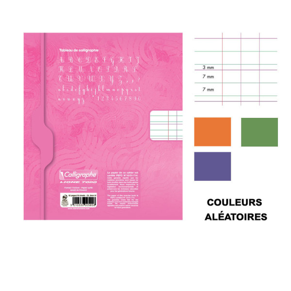 Cahier - 17x22(cm) - DL 3mm - 32 pages - couverture en carton - sans spirale - Clairefontaine - Calligraphe