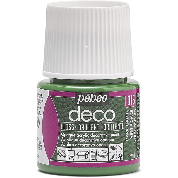 photo-Peinture acrylique - Vert foncé - Brillant - Pébéo - Déco - 45ml