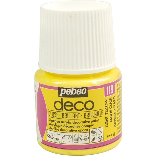 photo-Peinture acrylique - Jaune clair - Brillant - Pébéo - Déco - 45ml