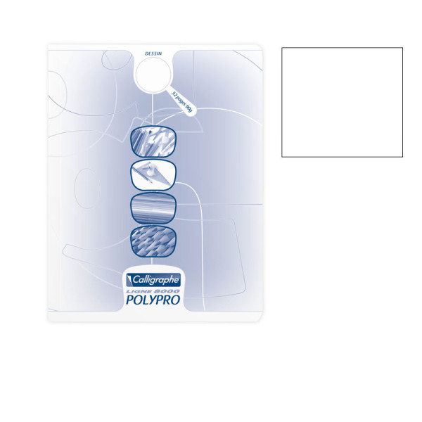 Cahier de dessin - 17x22(cm) - 32 pages - couverture en polypro - sans spirale - Clairefontaine - Calligraphe | Artmania