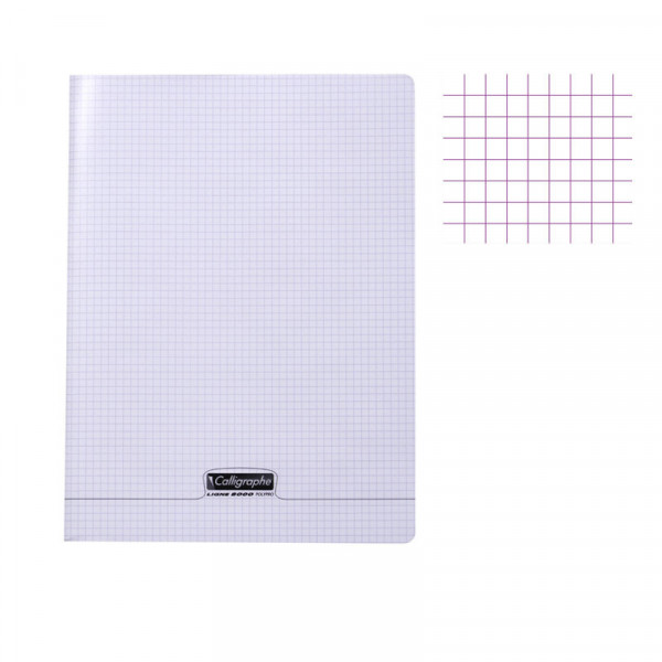 Cahier - 17x22(cm) - Petits carreaux - 192 pages - couverture en polypro - sans spirale - Clairefontaine - Calligraphe