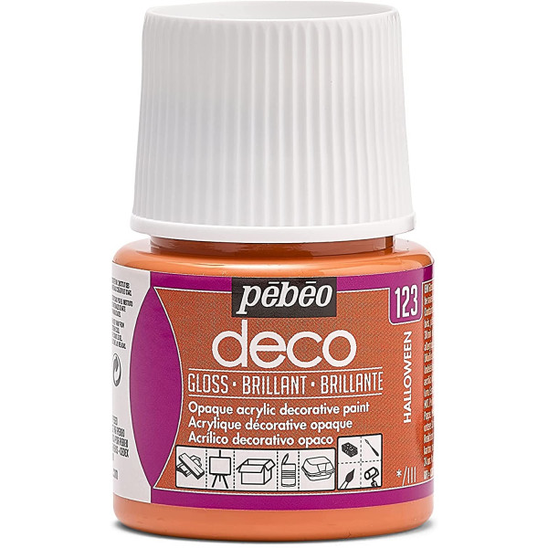 photo-Peinture acrylique - Orange Halloween - Brillant - Pébéo - Déco - 45ml