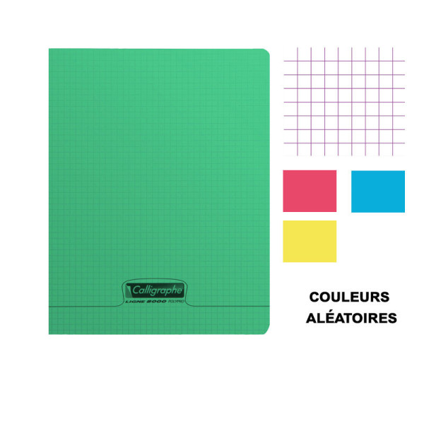 Cahier - 17x22(cm) - Petits carreaux - 96 pages - couverture en polypro - sans spirale - Clairefontaine - Calligraphe