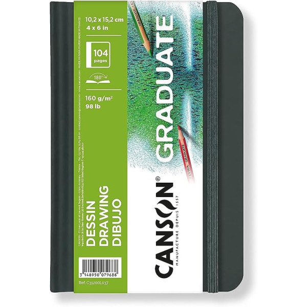 photo-Carnet - Croquis - Dessin - 10,2x15,2cm - 104 pages - 160g - Grain léger - Blanc - Canson Graduate