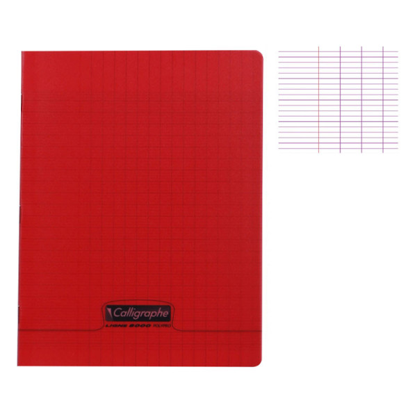 Cahier - 17x22(cm) - Grands carreaux - 96 pages - couverture en polypro - sans spirale - Clairefontaine - Calligraphe