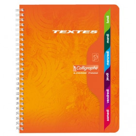 Cahier de texte scolaire - Couverture cartonnée - 17x22cm - Calligraphe