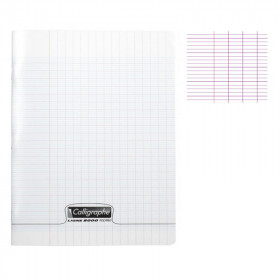 Cahier - 17x22(cm) - Grands carreaux - 96 pages - couverture en polypro - sans spirale - Clairefontaine - Calligraphe