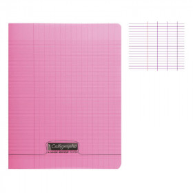 Cahier - 17x22(cm) - Grands carreaux - 96 pages - couverture en polypro - sans spirale - Clairefontaine - Calligraphe