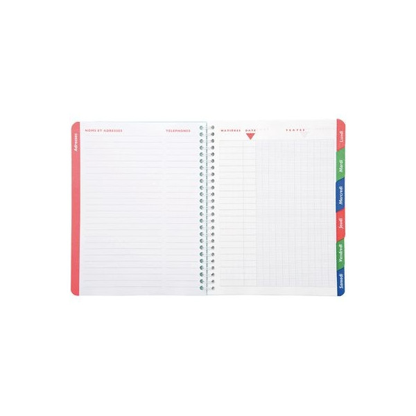 Cahier De Texte Scolaire - Couverture Cartonnée - 17X22Cm - Calligraphe | Artmania