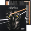 Coffret dessin - 25 pièces - Crayons beaux-arts + pastels + fusains + mines - Cretacolor Wolf Box