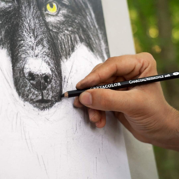 Coffret dessin - 25 pièces - Crayons beaux-arts + pastels + fusains + mines - Cretacolor Wolf Box