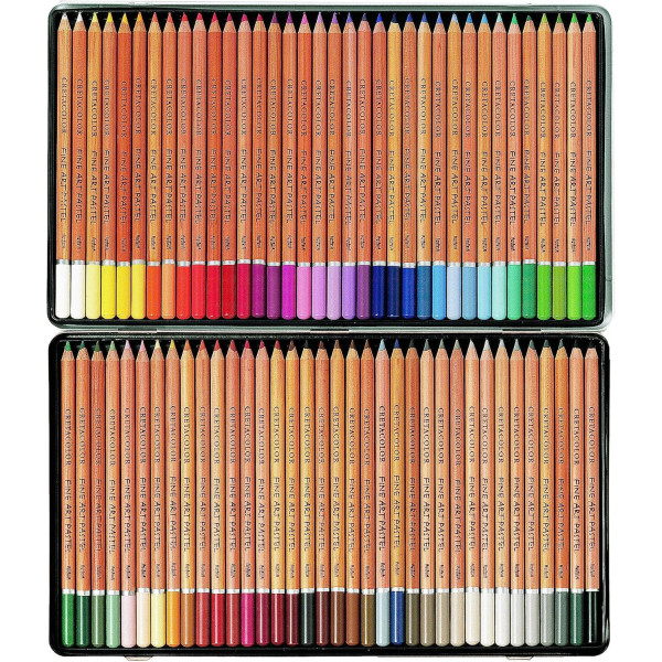 Crayons de couleur pastel - Boîte métal - 72 couleurs - Cretacolor - Pastel Pencils