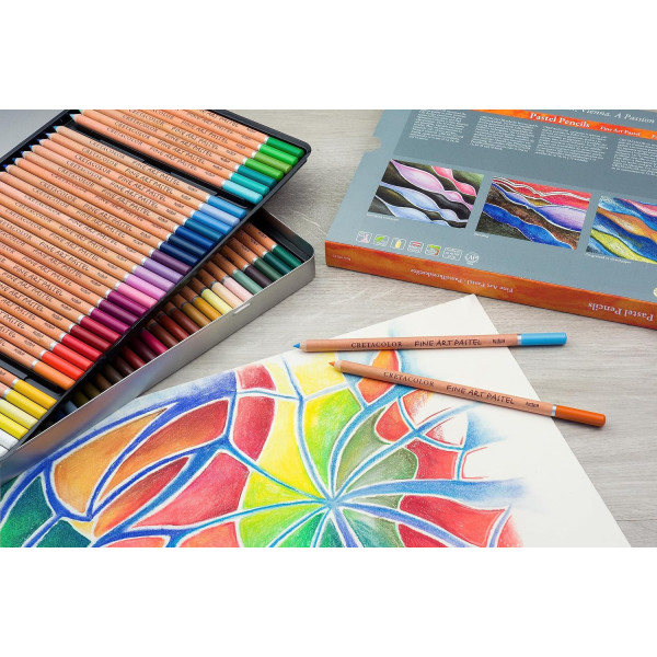 Crayons de couleur pastel - Boîte métal - 72 couleurs - Cretacolor - Pastel Pencils