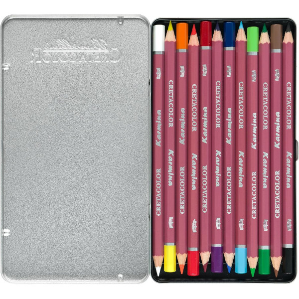 Crayons de couleur - 12 couleurs intenses - Résiste à l'eau - Beaux-arts - Cretacolor Karmina