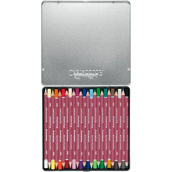 Crayons de couleur - 24 couleurs intenses - Résiste à l'eau - Beaux-arts - Cretacolor Karmina