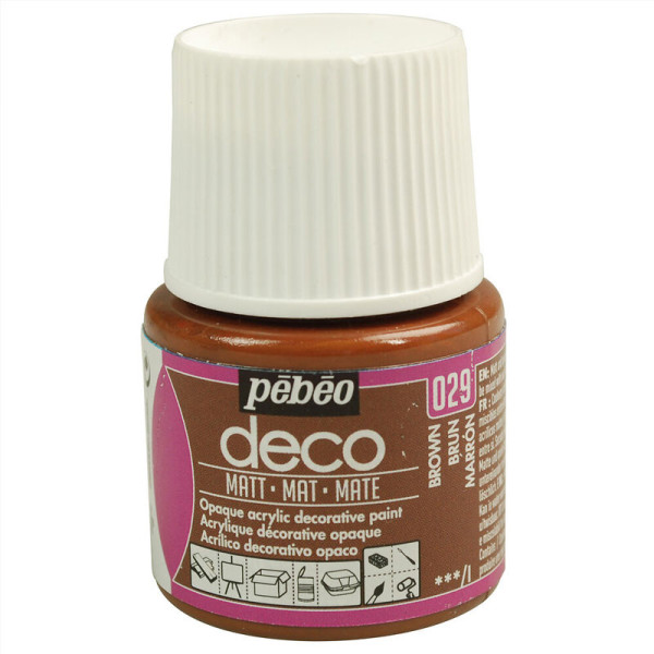 photo-Peinture acrylique - Marron Brun - Mat - Pébéo - Déco - 45ml