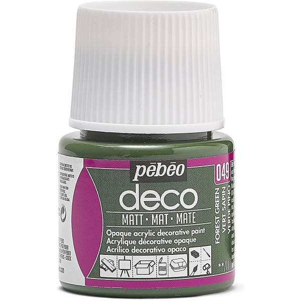 photo-Peinture acrylique - Vert sapin - Mat - Pébéo - Déco - 45ml