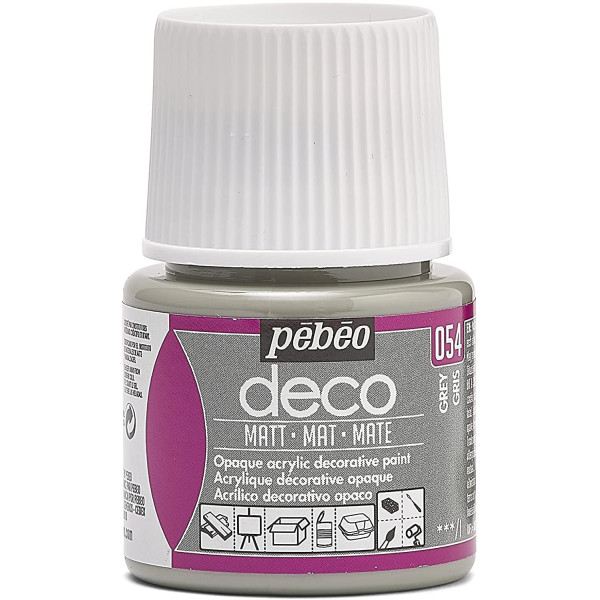 photo-Peinture acrylique - Gris - Mat - Pébéo - Déco - 45ml