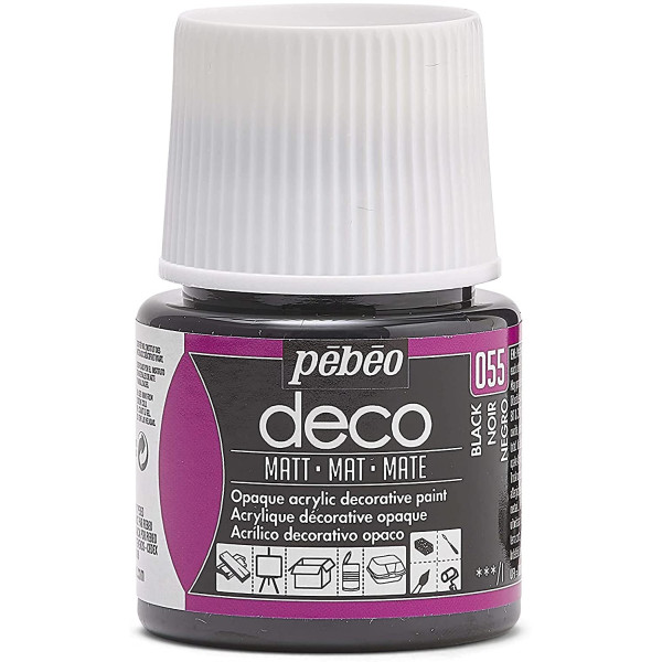 photo-Peinture acrylique - Noir - Mat - Pébéo - Déco - 45ml