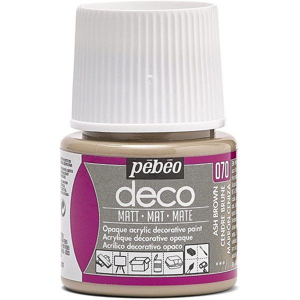 photo-Peinture acrylique - Beige - Cendre brune - Mat - Pébéo - Déco - 45ml