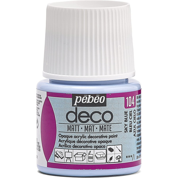 photo-Peinture acrylique - Bleu ciel - Mat - Pébéo - Déco - 45ml