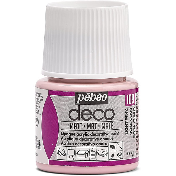photo-Peinture acrylique - Rose clair - Mat - Pébéo - Déco - 45ml