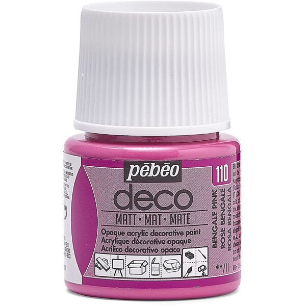 photo-Peinture acrylique - Rose bengale - Mat - Pébéo - Déco - 45ml