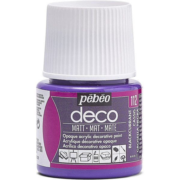 photo-Peinture acrylique - Violet cassis - Mat - Pébéo - Déco - 45ml