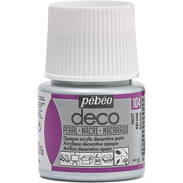 Peinture acrylique - Brume - Nacré - Pébéo - Déco - 45ml