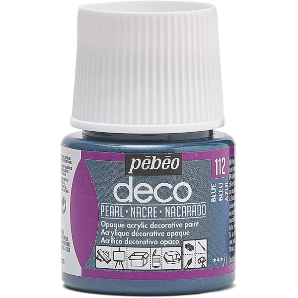 photo-Peinture acrylique - Bleu - Nacré - Pébéo - Déco - 45ml