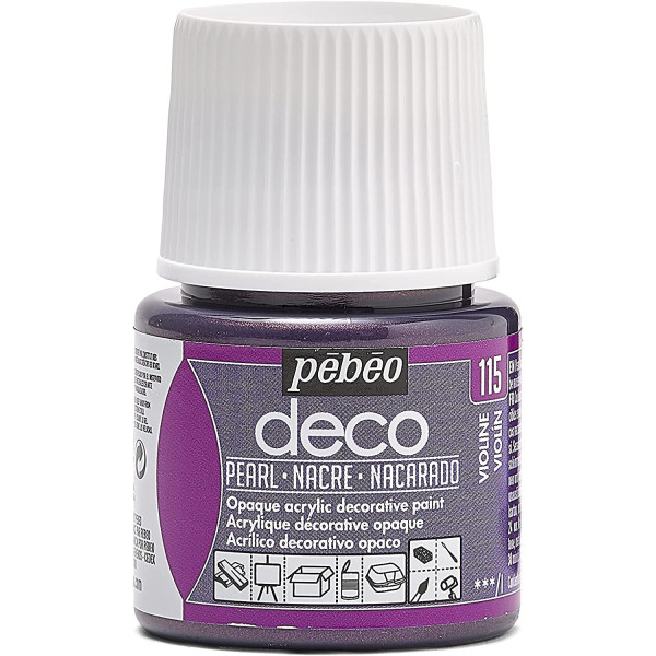 photo-Peinture acrylique - Violine - Nacré - Pébéo - Déco - 45ml