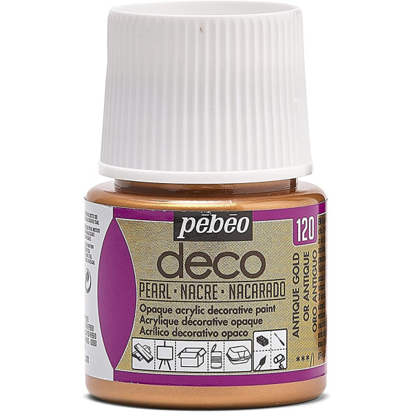 photo-Peinture acrylique - Or antique - Nacré - Pébéo - Déco - 45ml