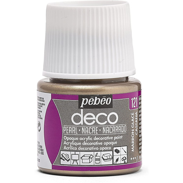 photo-Peinture acrylique - Marron glacé - Nacré - Pébéo - Déco - 45ml